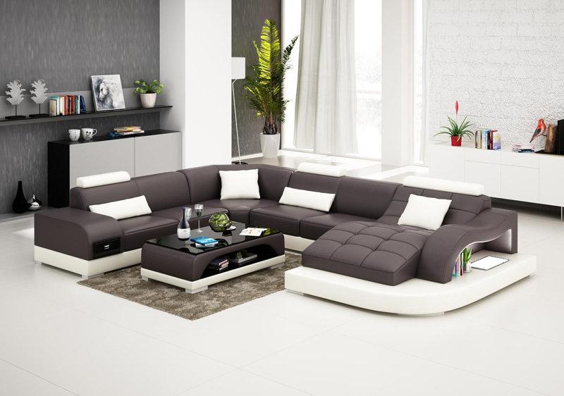 Leather Sofa Living Area Corner Sofa Corner Set Design Modern Sofa G8009B