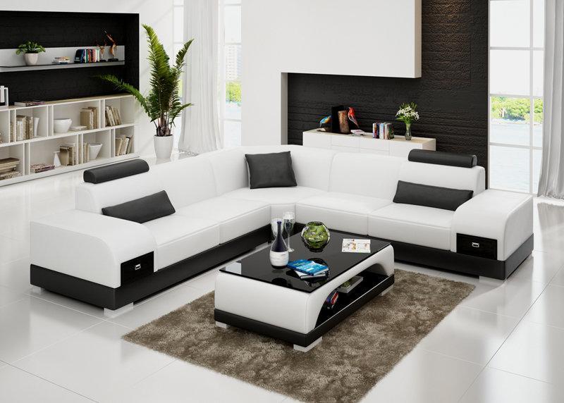 Leather sofa couch living corner sofa corner set design modern sofa G8009C