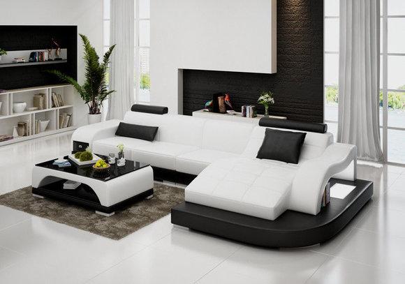 Leather sofa couch living corner sofa corner set design modern sofa G8009D