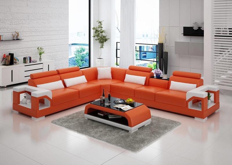 Leather sofa couch living room corner sofa corner set design modern sofa G8010B