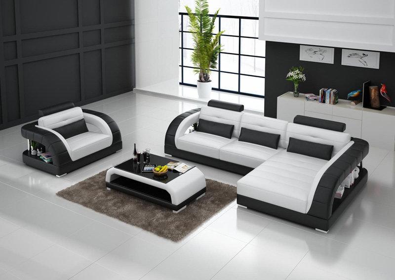 Leather Sofa Couch Living Corner Sofa + Armchair New Set Design Sofa G8012E