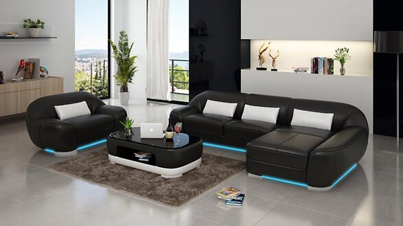 Leather sofa couch living landscape corner sofa corner set design sofa G8022E