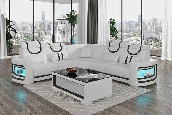 Corner sofa luxury corner set leather sofa L shape white couch sofa design new