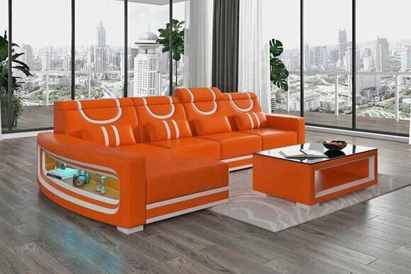 Couch Corner Sofa L Shape Lounger Orange Modern Leather Sofa Sofas Sofa Couches