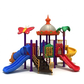 Garden children\'s area Climbing tower Play tower with slides Playhouse