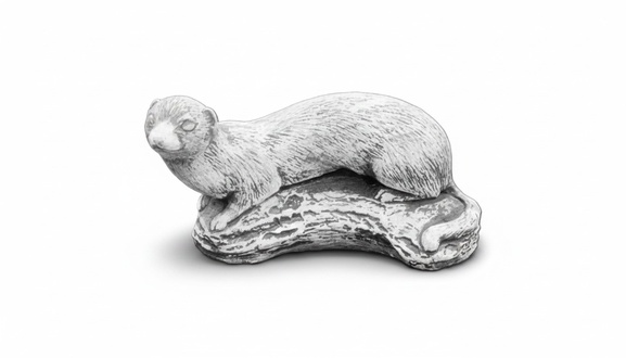 Garden Decoration Ferret Terrace Stone Figures Figurine Statue Sculpture 521 New