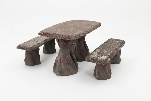 Garden furniture table with 2 benches terrace furniture stone wood garden set immediate