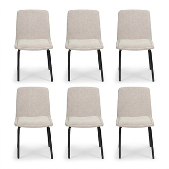 Set metal armchair upholstery white chairs dining room textile set 6x armchair chair
