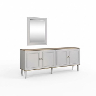 Set sideboard with mirror sideboard chests of drawers dining room wood grey