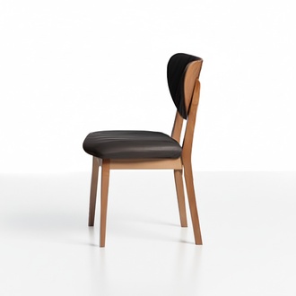 Set of wooden chairs kitchen chairs dining room chairs fabric 2pcs brown wood