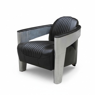 Real leather design vintage design armchair armchair TV aviator aviator plane