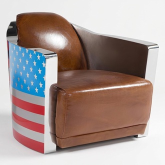 Genuine leather vintage leather armchair design armchair Rocket Union Jack Vintage Cigar