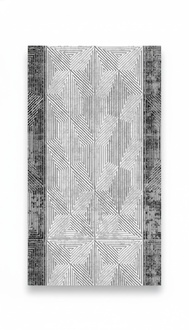Geometric pattern design rug short pile hallway foyer gray black rugs