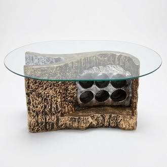 Decorative guest room oval glass coffee table in modern style 40x70cm