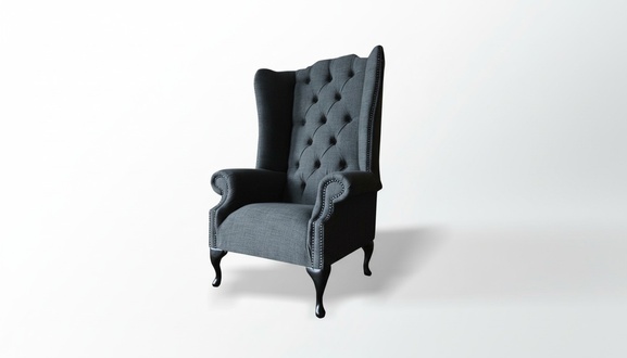 Gray armchair Chesterfield design upholstery sofa couches sofas textile furniture new