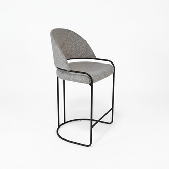 Grey bar stool with stainless steel feet Dining chair High design chairs