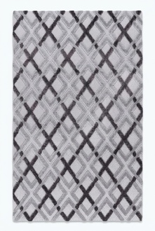Gray-Black Short-Pile Carpet Diamond Design Living Room Office Rugs