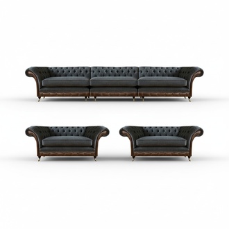 Gray-brown Chesterfield sofas designer armchair upholstered couch elegant furniture