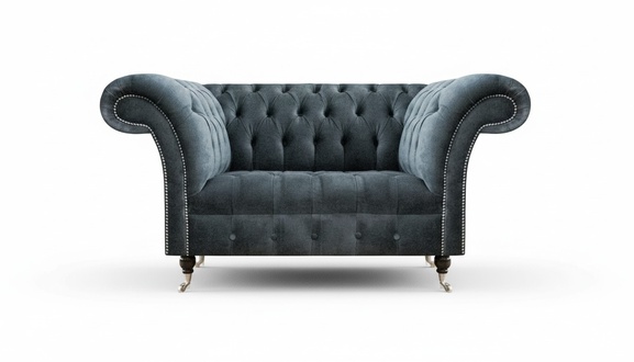 Gray Chesterfield fabric designer two-seater living room upholstered sofa
