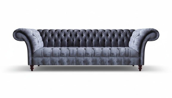 Gray Chesterfield Four-Seater Living Room Modern Furniture 4-Seater Sofa