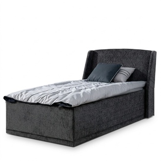 Gray children\'s single bed luxury youth room furniture wooden bed frame