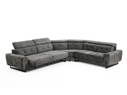 Grey corner sofa designer living room sofa couch U-shape upholstery luxury furniture modern
