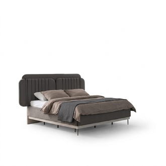 Grey double bed Modern bedroom furniture Luxury beds Wooden frame