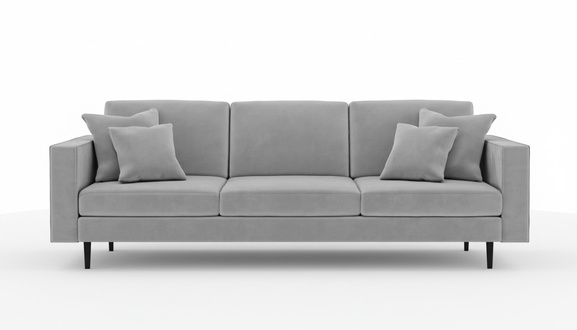 Grey Fabric Upholstery Sofa Living Room Design Couches Sofas New Textile Four Seater
