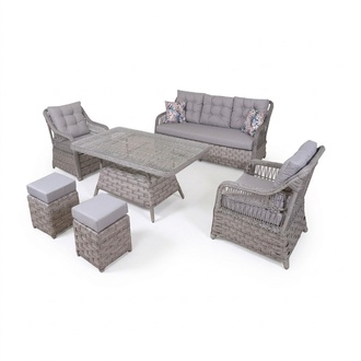 Gray garden furniture sofa set three-seater sofa armchair dining table set rattan