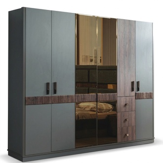 Grey large wardrobe bedroom wooden wardrobes luxury furniture new