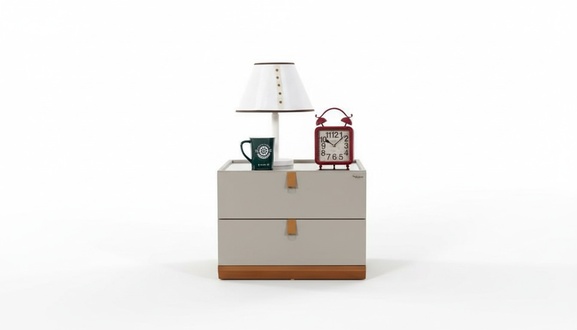 Gray wooden nightstand in a modern style
