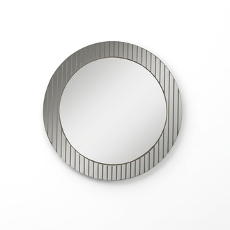 Gray round mirror Designer hallway mirror Modern decorative mirror