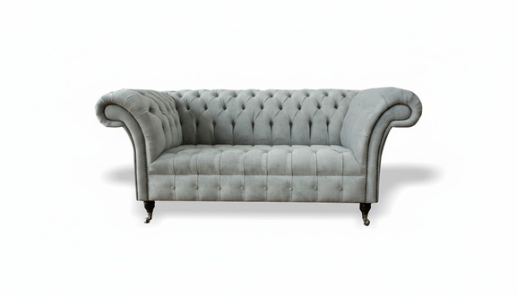 Gray seating furniture design sofa 2-seater couch velvet upholstered sofas Chesterfield new