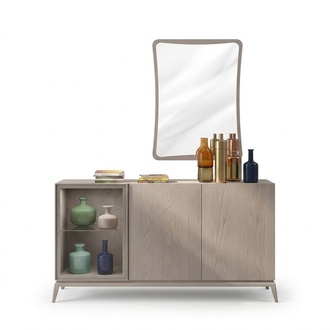 Gray sideboard luxury chest of drawers modern sideboard glass door wood furniture new