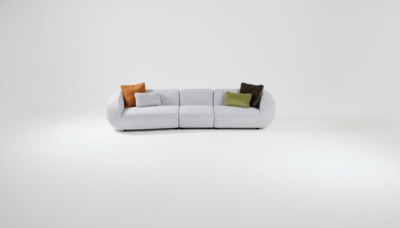 Grey Sofa Luxury Five Seater Living Room Couches Designer Upholstered