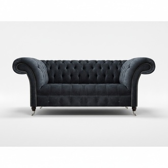 Gray Sofa Three-Seater Couch Fabric Chesterfield Living Room Luxury