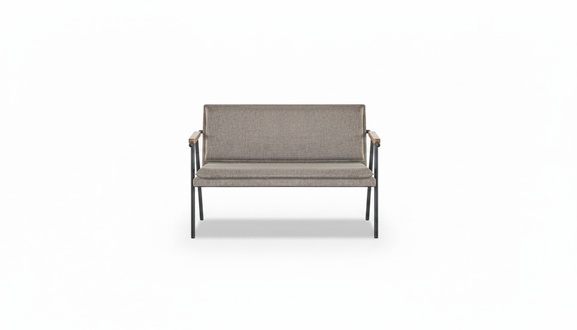 Gray office room 2-seater sofa exclusive textile office furniture