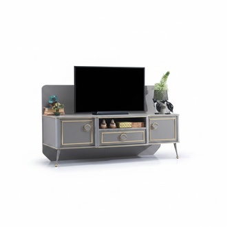 Gray TV stand wooden furniture living room decor design modern TV furniture