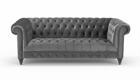 Grey Three Seater Fabric Chesterfield Design Couches Upholstery Sofas New Creative