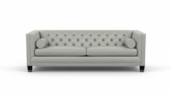 Gray three-seater leather sofa Chesterfield furniture XXL big modern design couches new