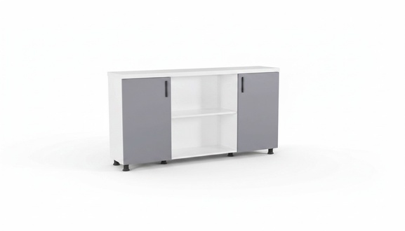 Gray-White Filing Cabinet Luxurious Office Sideboard Rectangular Chest of Drawers