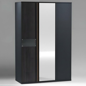 Gray wooden wardrobe modern, elegant storage for the bedroom.