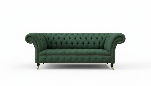 Green Chesterfield couch upholstered sofas textile modern sofa set 3 seat couches