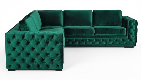 Green corner sofa Chesterfield living room modern design sofa furniture velvet corner set