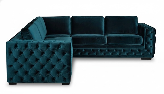 Green Corner Sofa Living Couch Corner Set Upholstery Furniture Design Chesterfield