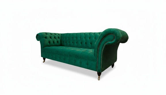 Green Designer Sofa Couch Upholstery XXL 3-Seater Big Sofas Couches Textile Leather