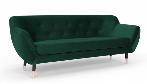 Green fabric living room design couches upholstered sofa sofas Chesterfield three-seater