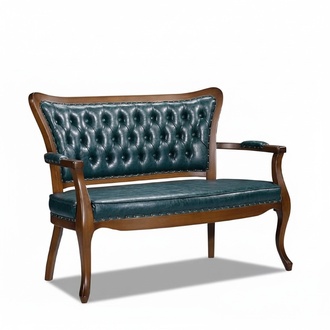 Green luxury 2-seater living room Chesterfield sofa designer seating furniture
