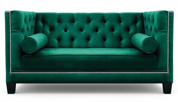 Green Sofa Two Seater Couch Chesterfield Modern Luxury Living Room Upholstered Furniture