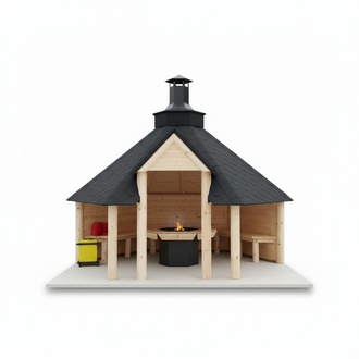 Open Grill Cabin Outdoor Grills Wooden Grill Corner Cabin Open for up to 15 people